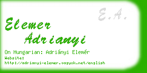 elemer adrianyi business card